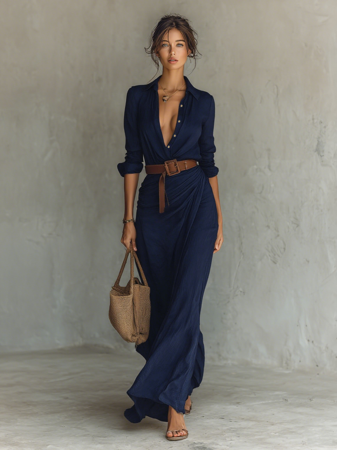 Sofia - Maxi vestido con cinturón