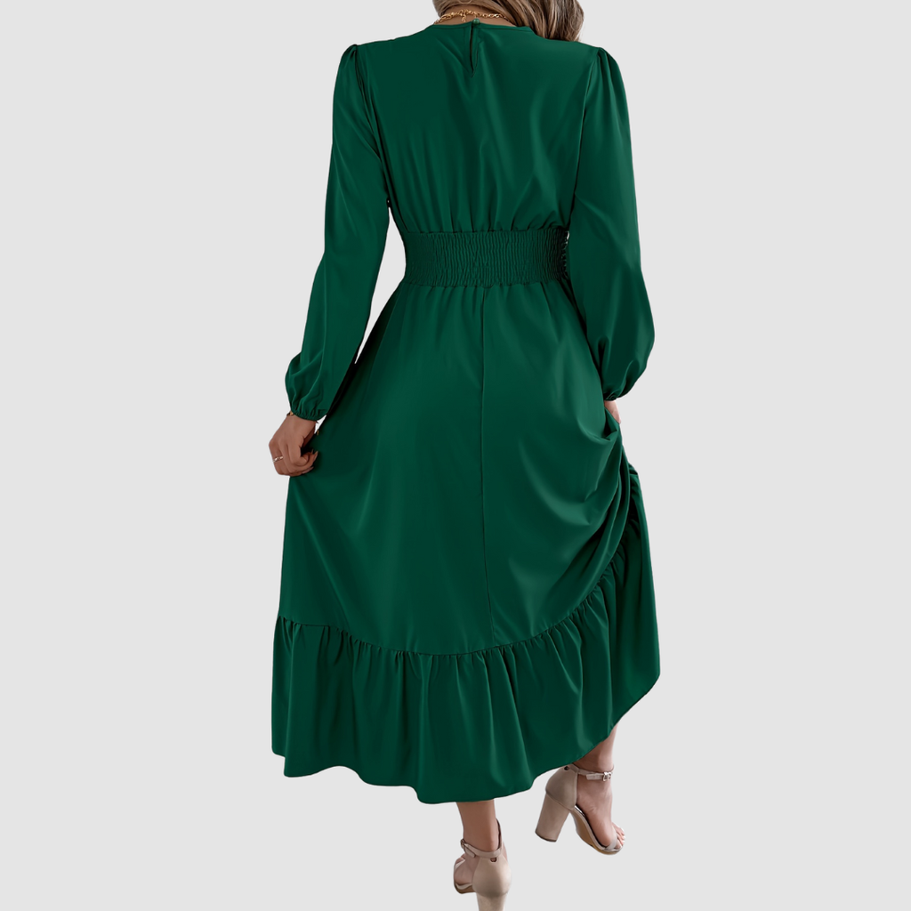 Isola Lane - Vestido midi con bajo de volantes