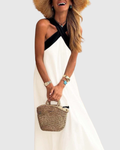 Orella - Vestido con escote cruzado al cuello