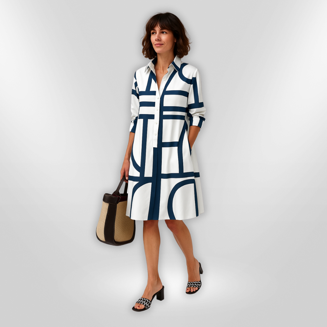 Camilla - Vestido midi con estampado geométrico