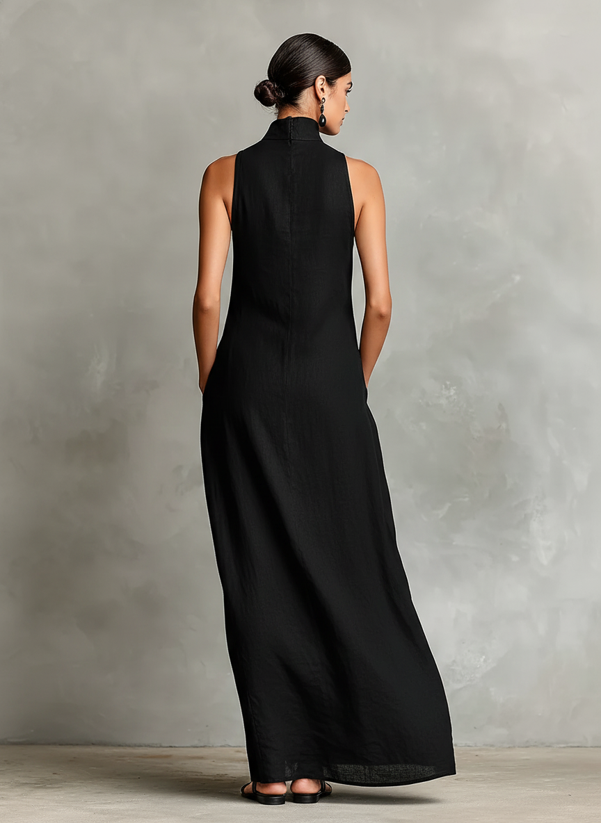 Macarena - Vestido largo negro minimalista