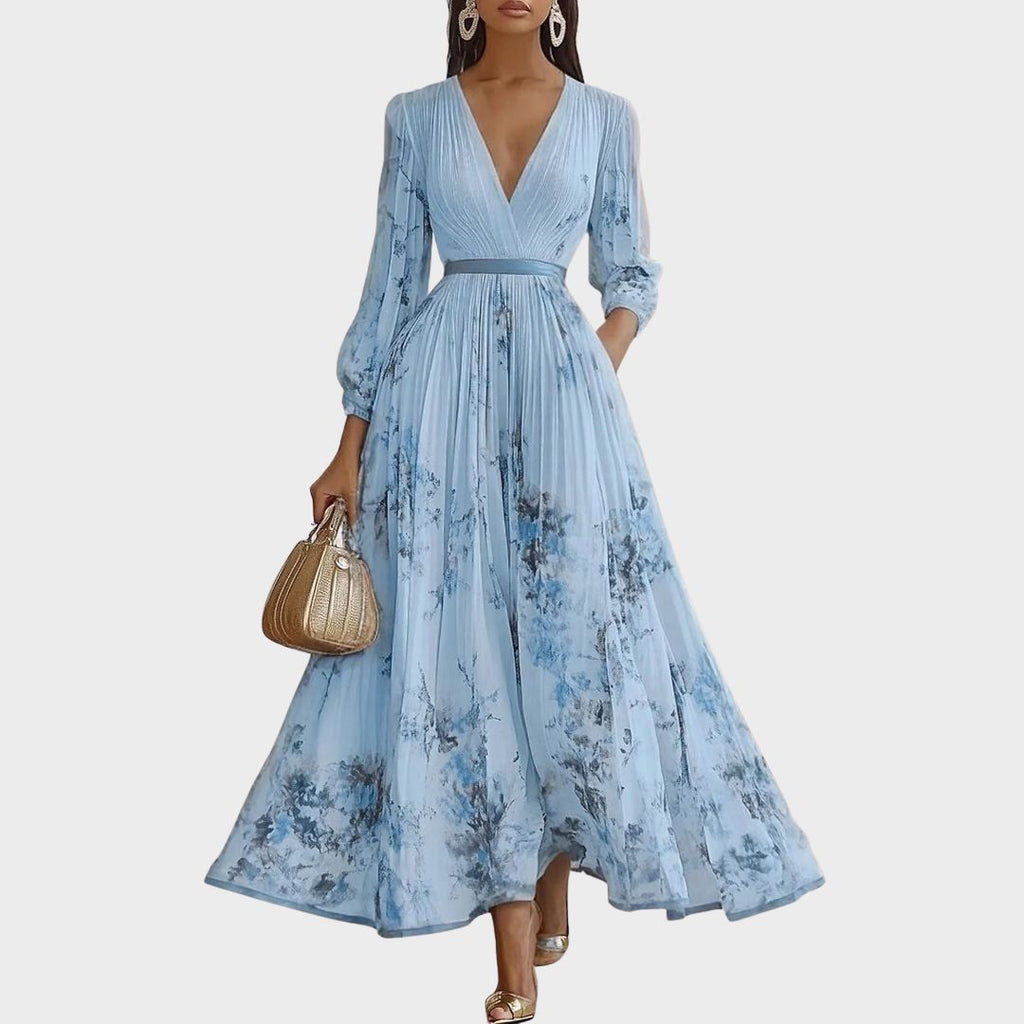 Rowella - Vestido largo plisado elegante