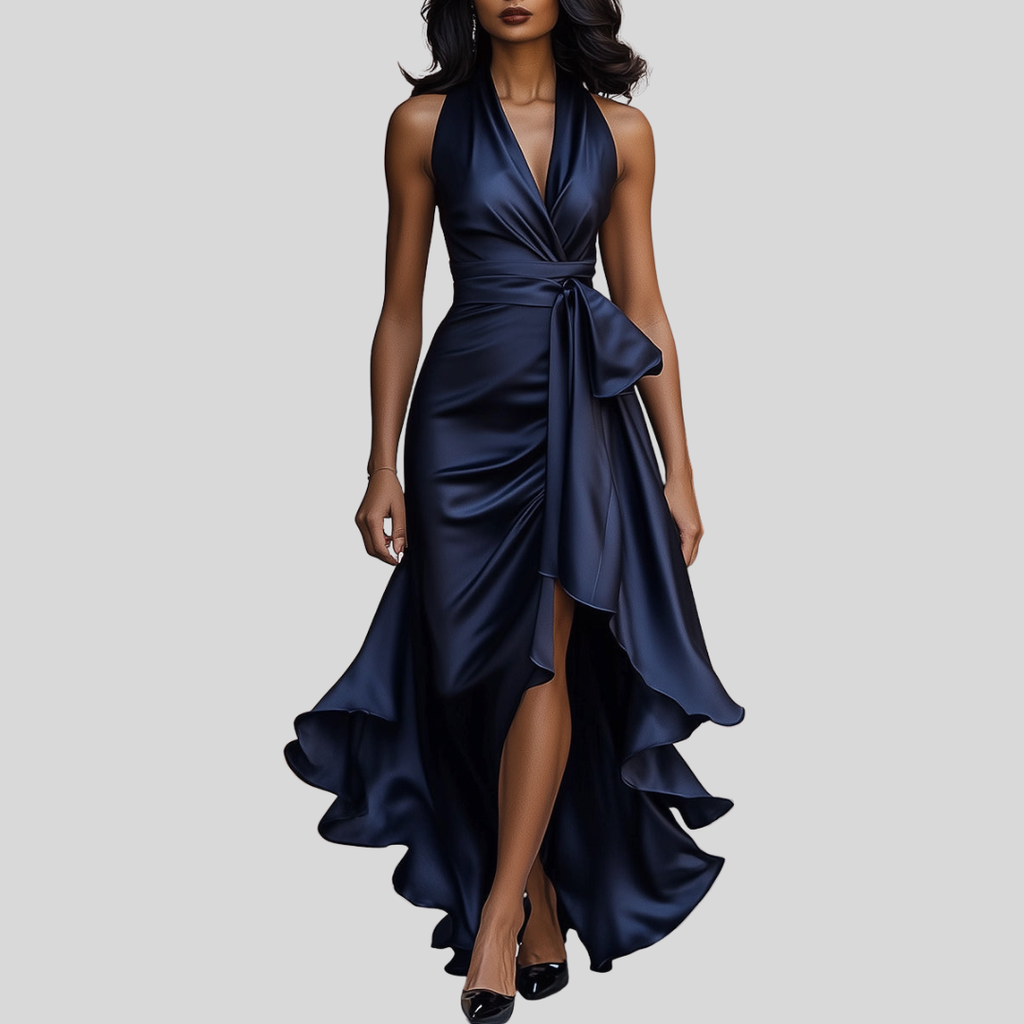 Amelya - Vestido largo cruzado de noche