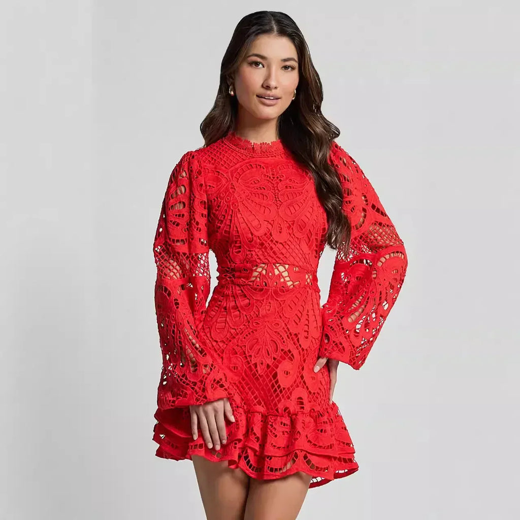 Lilly - Vestido corto elegante con cuello mao