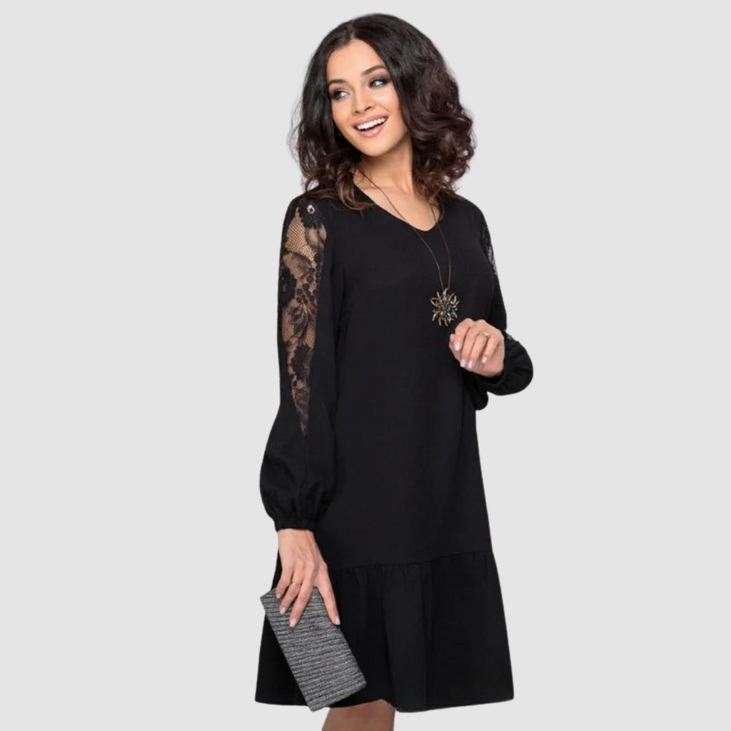 Lowri Quinn - Vestido midi con mangas de encaje