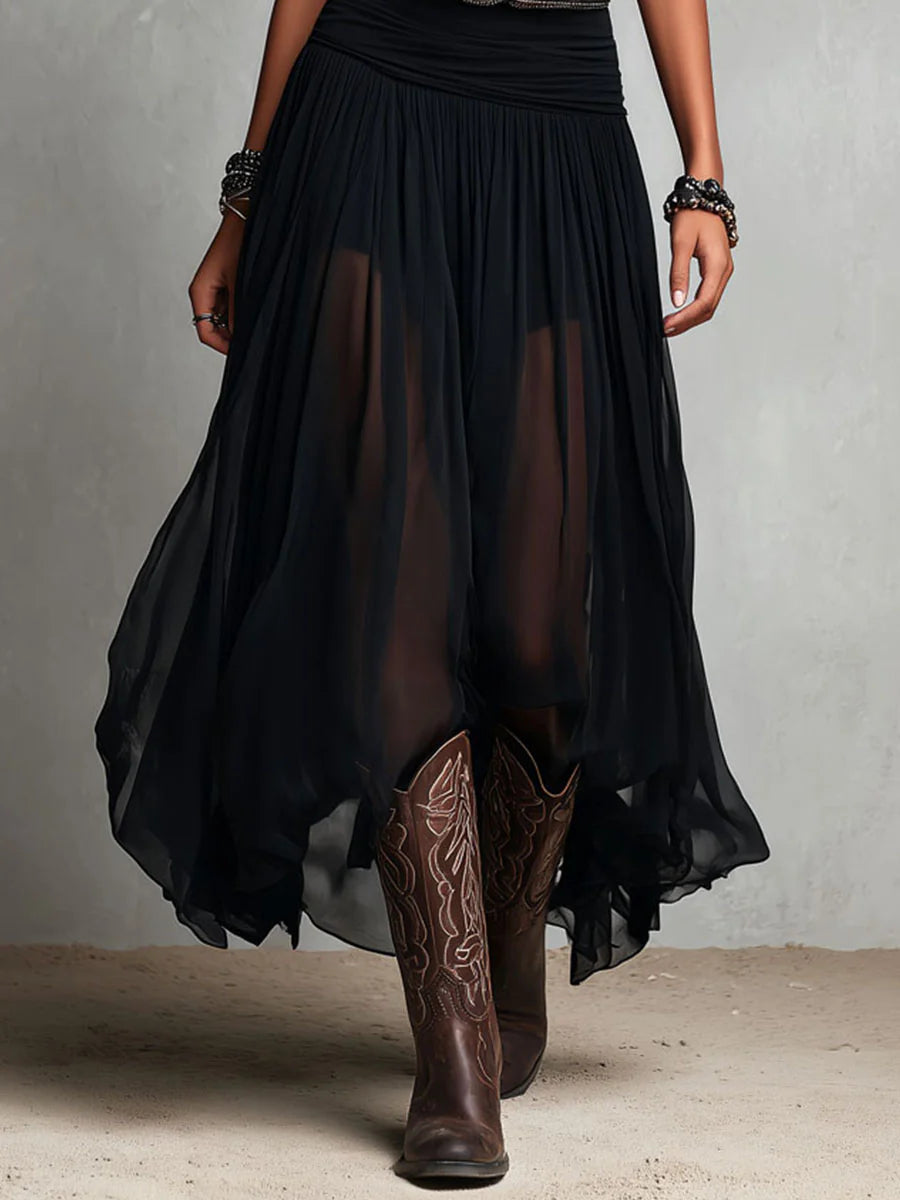 Top Nero y Falda Maxi de Tul