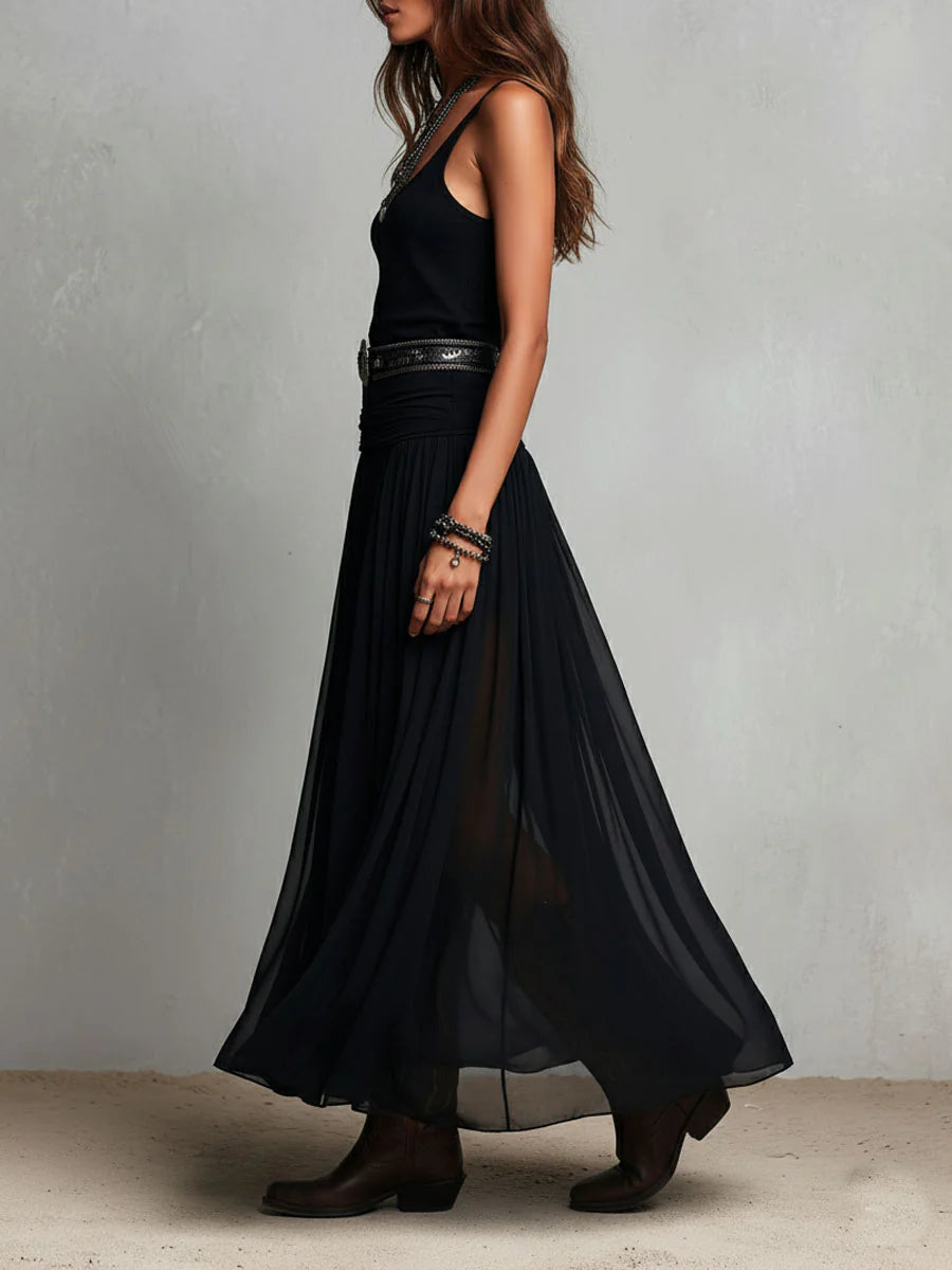 Top Nero y Falda Maxi de Tul