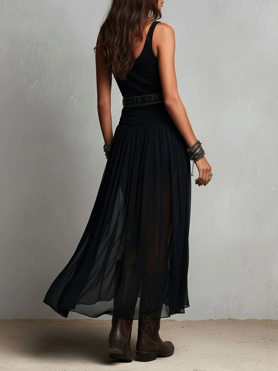 Top Nero y Falda Maxi de Tul