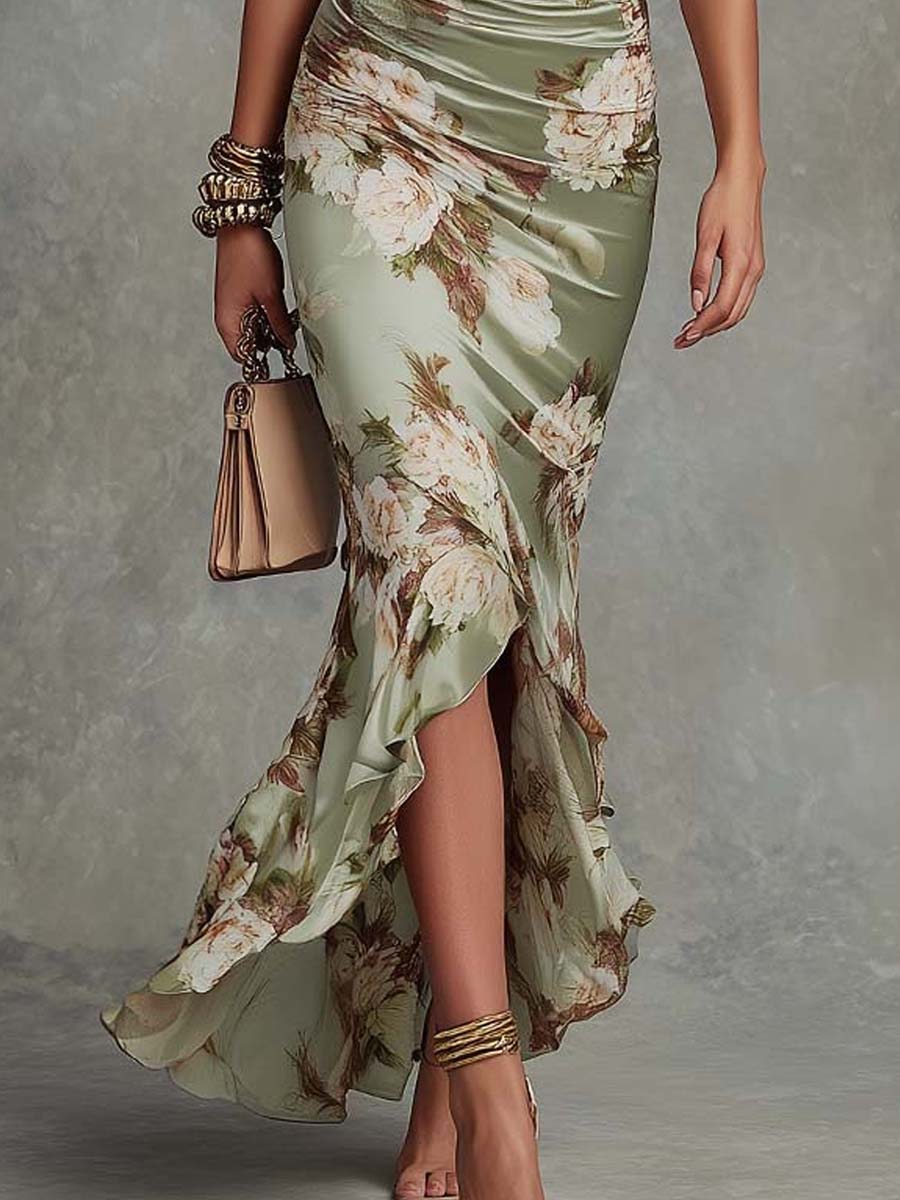 Camelia - Vestido Estampado Floral Satinado