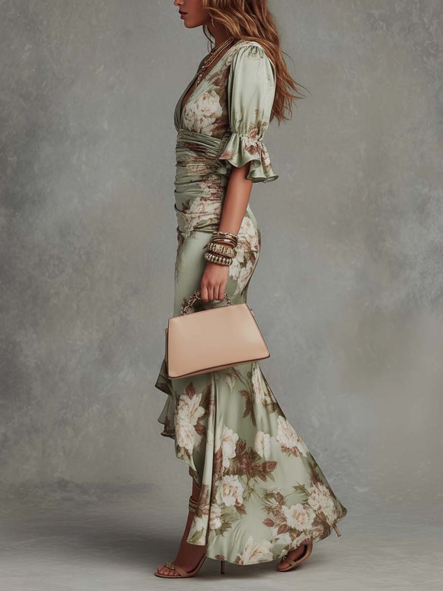 Camelia - Vestido Estampado Floral Satinado