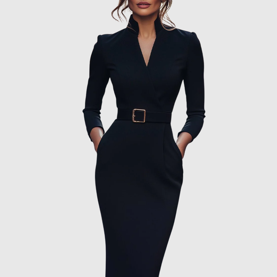 Claribel - Vestido midi sofisticado