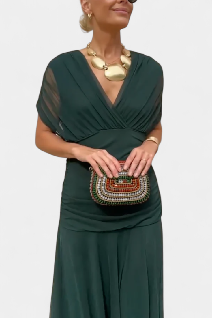 Sophia - Vestido plisado elegante que disimula el vientre