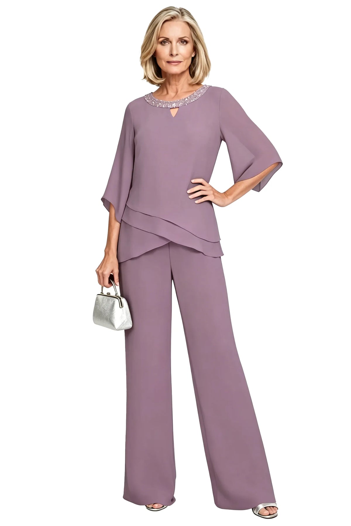 Conjunto de Pantalones Formales de Corte Suelto Sofisticado