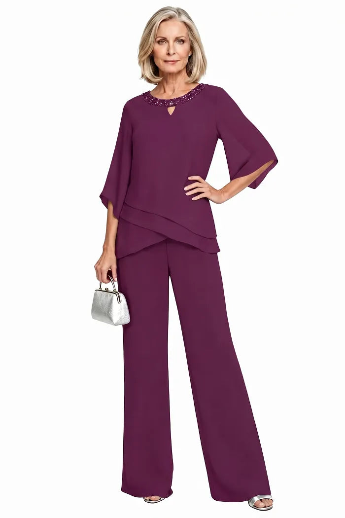 Conjunto de Pantalones Formales de Corte Suelto Sofisticado