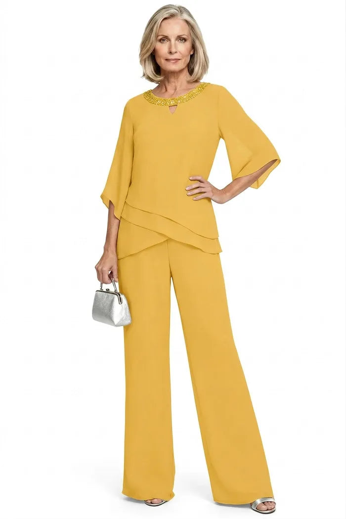 Conjunto de Pantalones Formales de Corte Suelto Sofisticado
